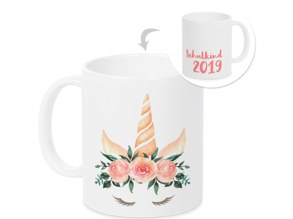 Tasse Einhorn - Geschenk Einschulung Mädchen Schulkind 2019