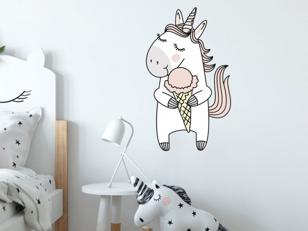 Wandtattoo Einhorn mit Eis