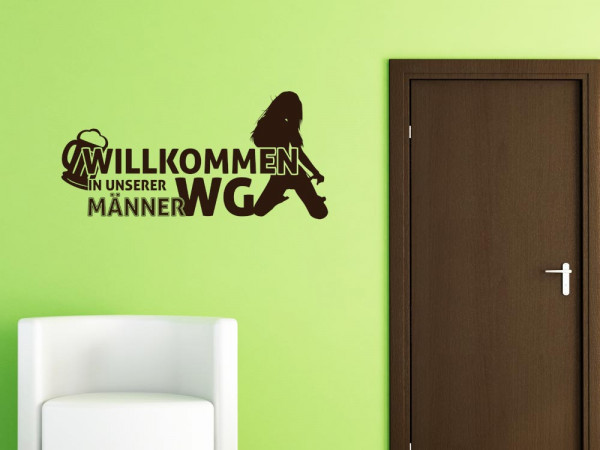 Wandtattoo wandaufkleber wand deko willkommen flur männer wg frau ... Deko wohnzimmer männer