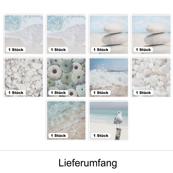 Fliesenaufkleber maritim Meer Möwe zarte Farben