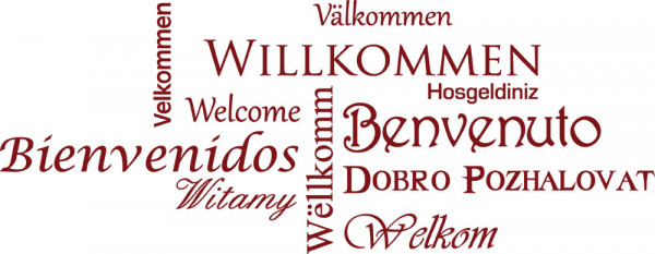 Wandtattoo Multilingualer Willkommensgruß