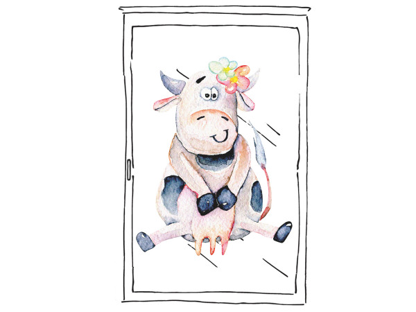 Fensterfolie Lustige Kuh