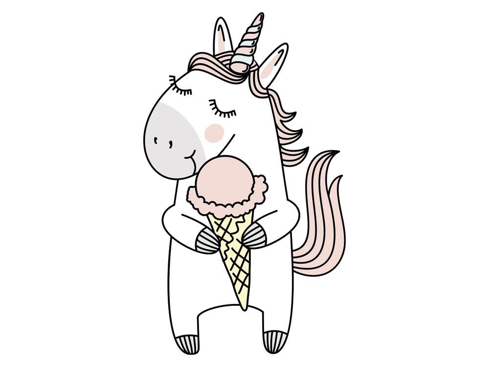 Wandtattoo Einhorn mit Eis - jetzt hier entdecken