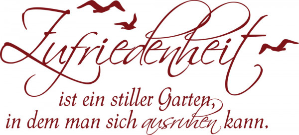 Wandtattoo für Bad Spruch Zufriedenheit