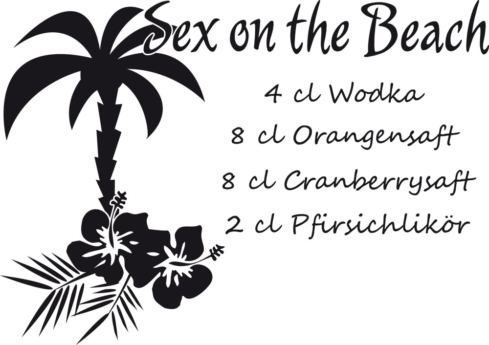 Wandtattoo Rezept Sex On The Beach Mit Einer Palme Und Blüten 