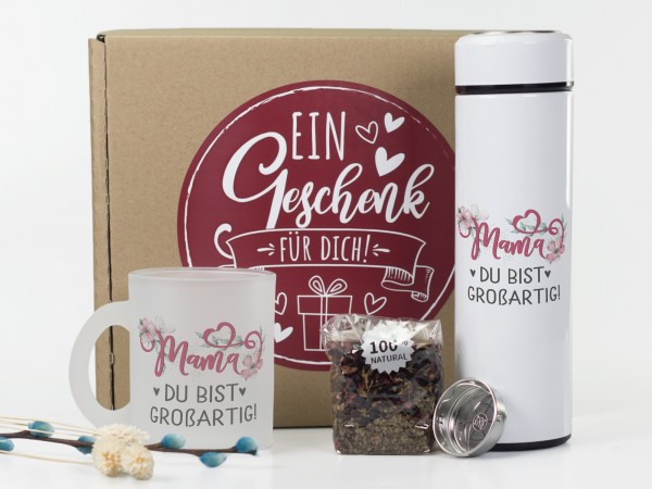 Geschenkset Tee zum Muttertag - Mama du bist großartig!