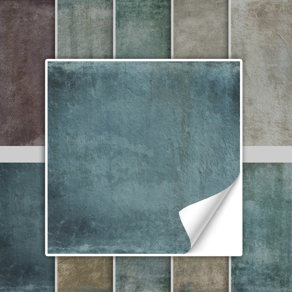 Fliesenaufkleber Shabby Chic Textur türkis, blau, braun