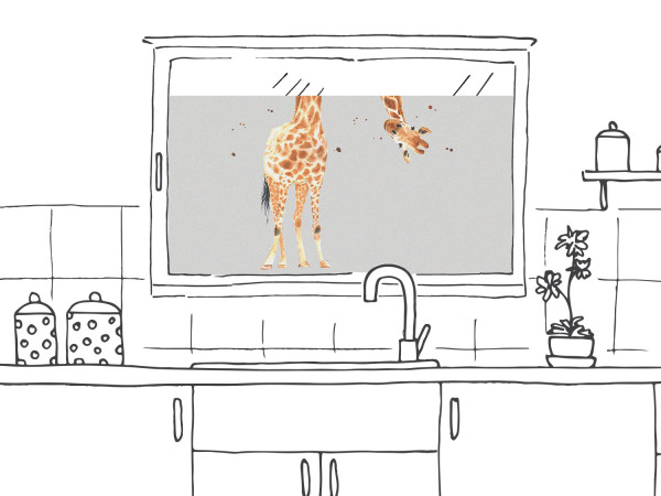 Sichtschutzfolie lustige Giraffe
