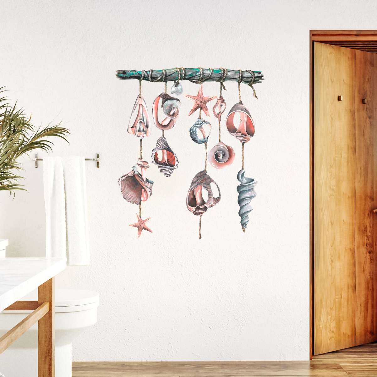 Wandtattoo Badezimmer Leuchtturm - Maritime Deko 55x30cm Weiß