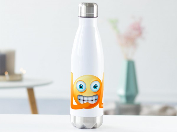 Thermosflasche Smiley LOL mit Namen