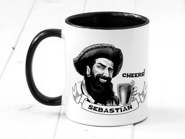 Tasse für Männer Seemann mit Spruch "Cheers"