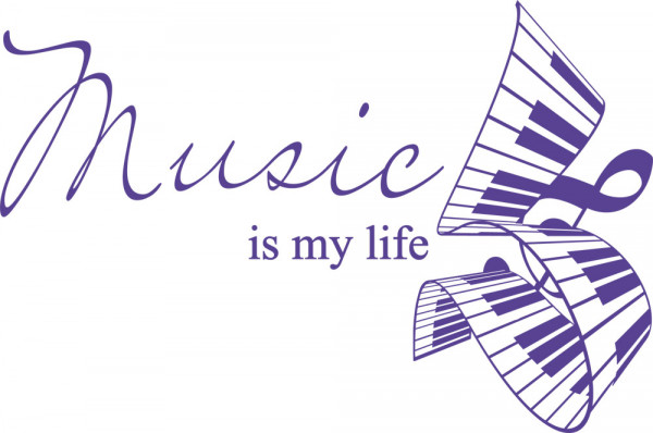 Wandtattoo Spruch Music is my life