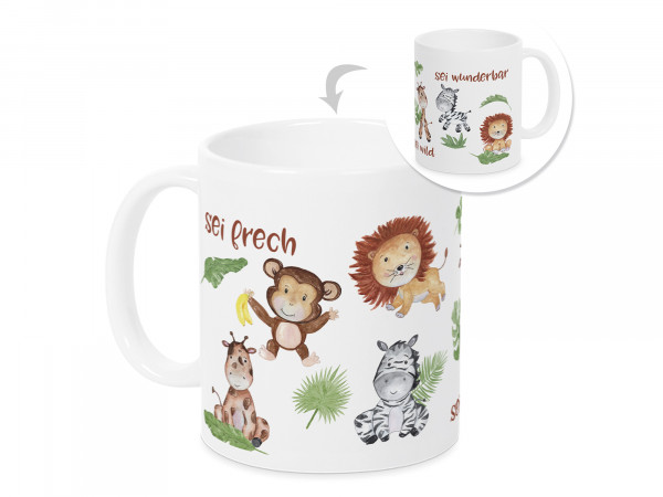 Tasse Dschungeltiere Sei frech, wild und wunderbar