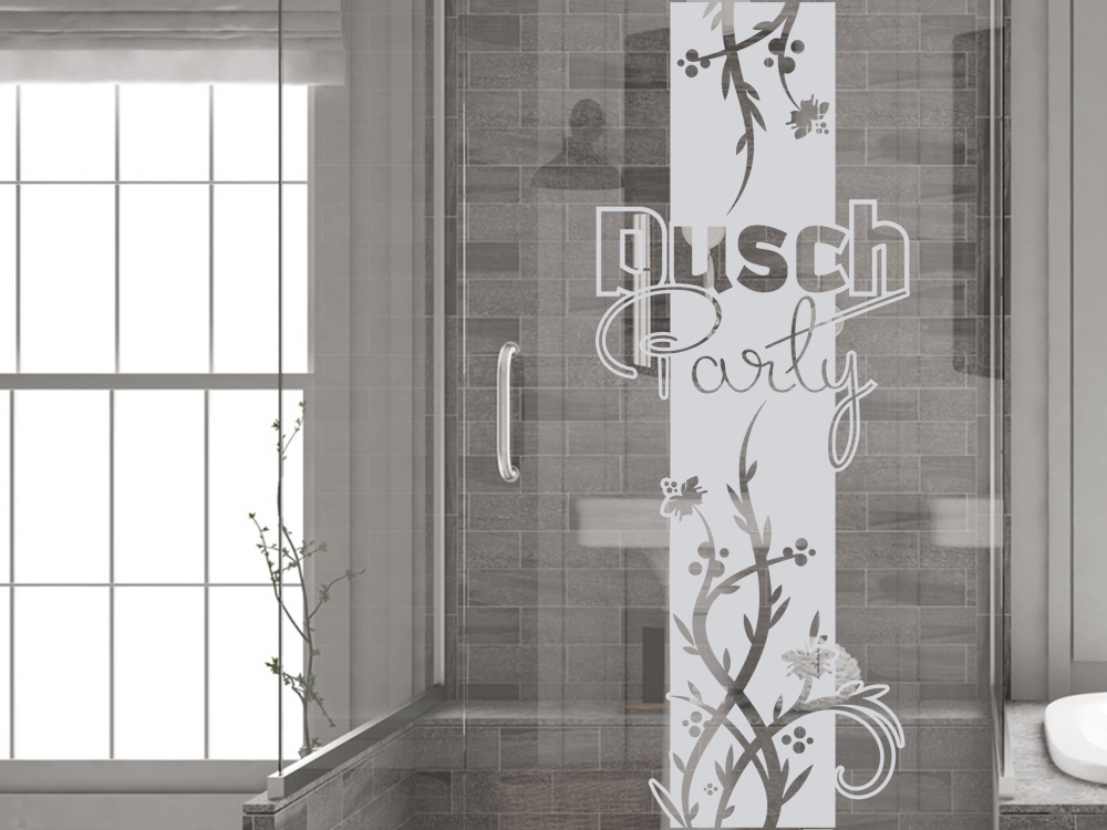 GRAZDesign Fenstertattoo Dusch Paradies mit Blätter Fensterfolie für Badezimmer Glastattoo für Dusche 40x30cm