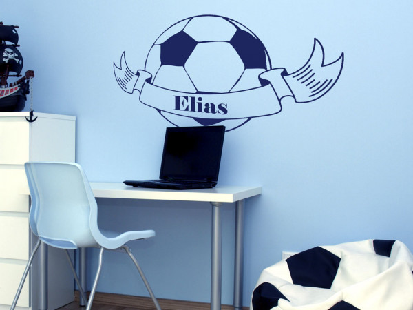 Wandtattoo Fußball mit Namen