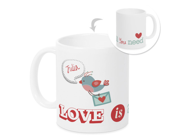 Ich liebe Dich Tasse mit Namen, personalisiertes Valentinstag Geschenk für sie