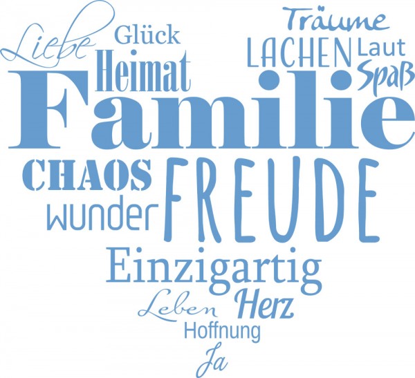 Wandtattoo Familie mit Herz