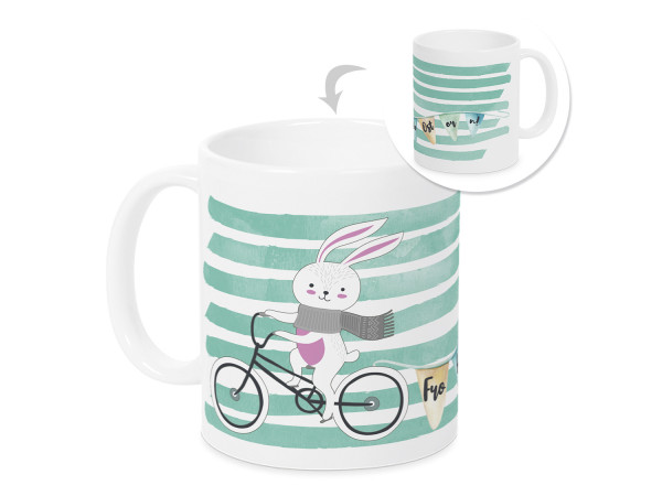 Tasse Frohe Ostern mit Osterhasen