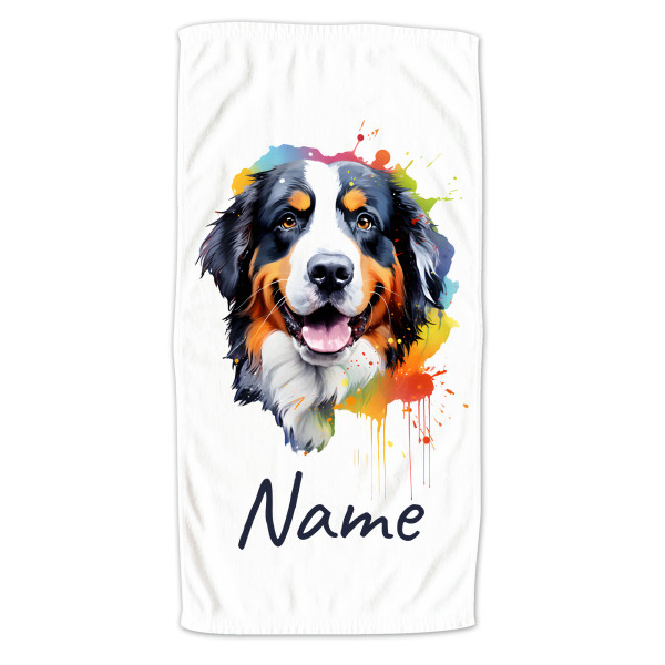 Handtuch Berner Sennenhund mit Namen personalisiert