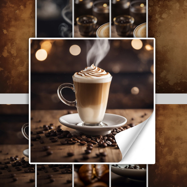 Fliesenaufkleber Küche Kaffee braun