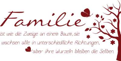 Selbstklebendes Wandtattoo Familie für das Wohnzimmer, 47 Farben
