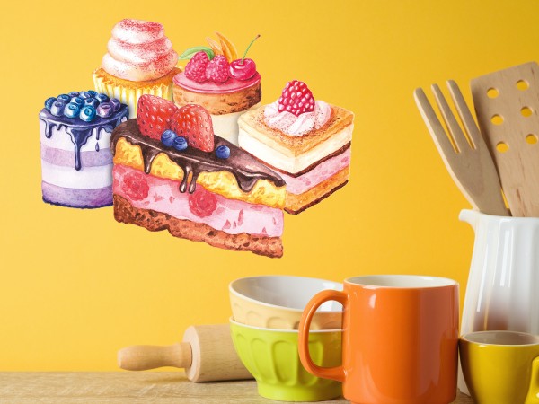 Wandsticker mit Kuchen und Torten 