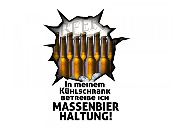 Aufkleber für Kühlschrank Massenbierhaltung mit Bier