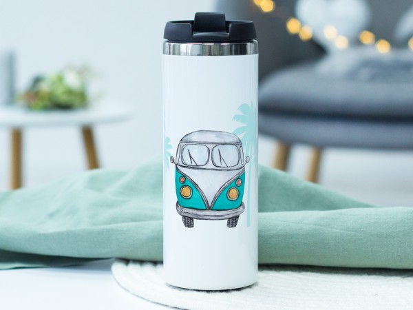 Thermobecher VW Bus, Kaffeebecher Bulli, Reise Geschenk