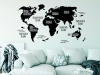 Wandtattoo Weltkarte mit Namen