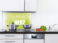 Spritzschutz für Herd Die Küche ist das Herz Beispiel in der Küche