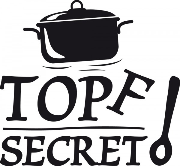 Wandtattoo für Küche Spruch Topf Secret Kochlöffel