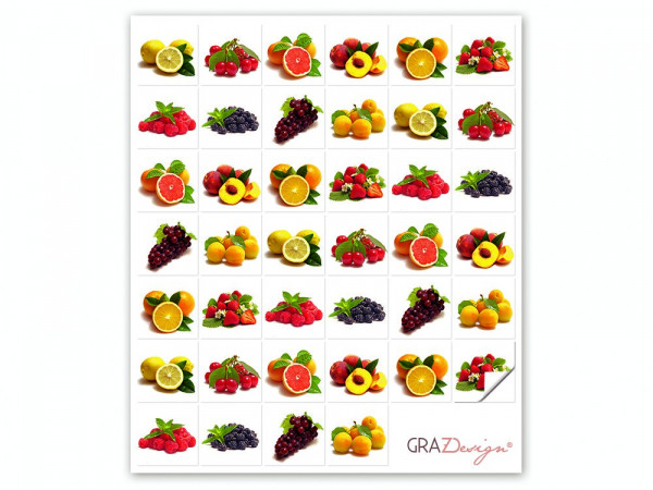 Fliesen zum Aufkleben Set Obst Erdbeere Früchte