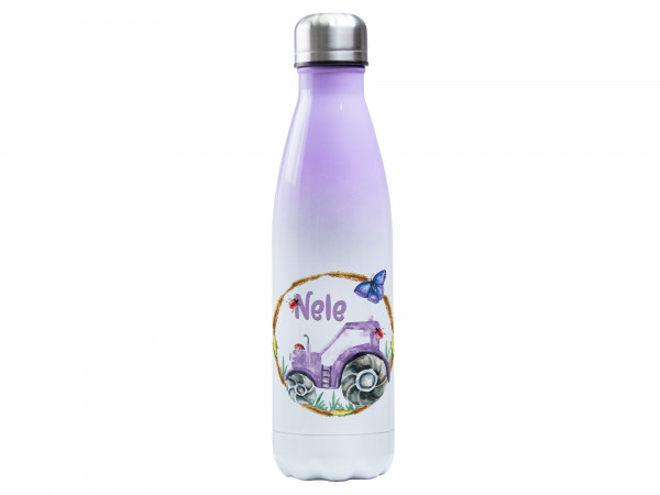 Thermosflasche lila ♥ personalisiert - Traktor