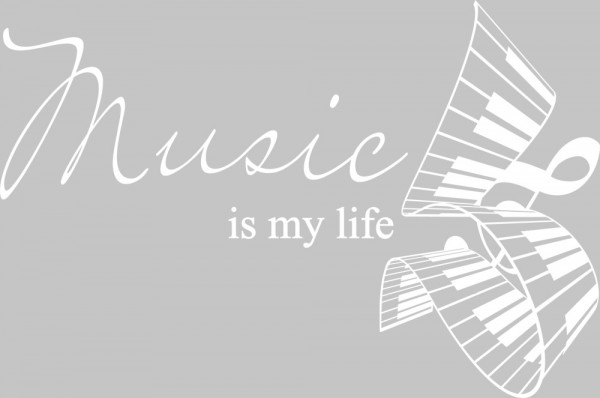 Wandtattoo Spruch Music is my life