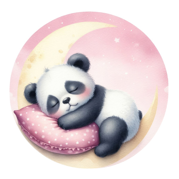 Wandtattoo Babyzimmer Panda Bär schlafend rosa