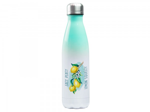 Trinkflasche mintgrün mit Spruch - Zitronen