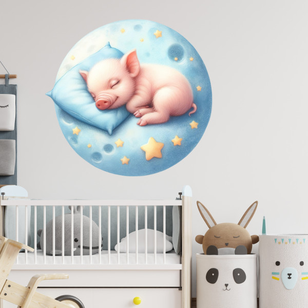 Wandtattoo Babyzimmer Schwein schlafend