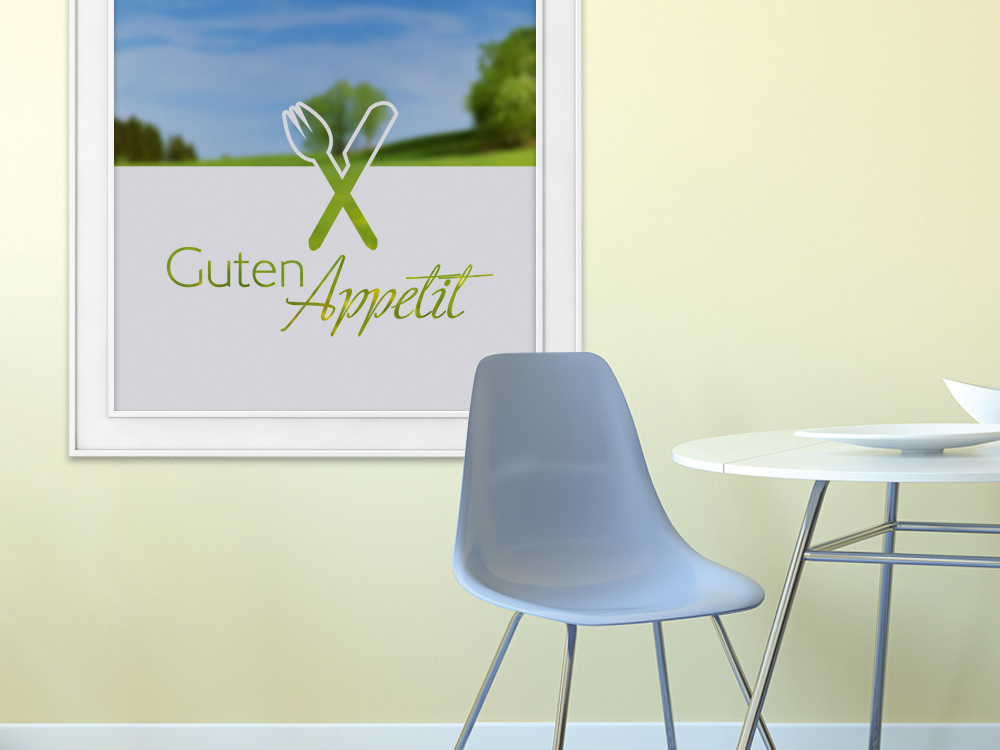 Sichtschutzfolie Guten Appetit Schrift | Küche | Sichtschutzfolie