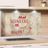 Spritzschutz Mal Schmeckt es, mal nicht Beispiel in der Küche