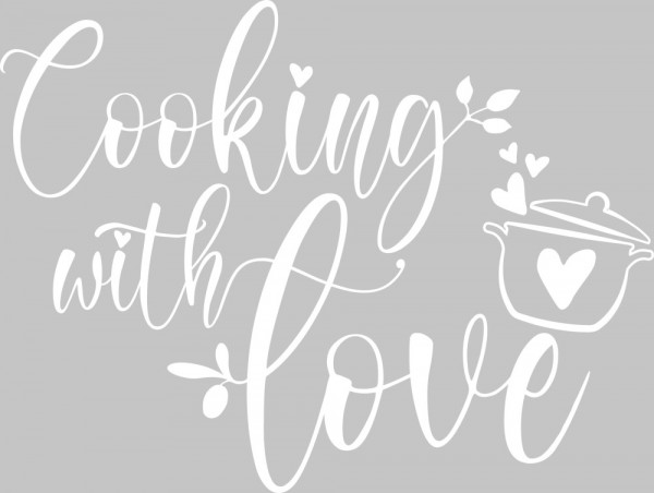 Wandtattoo Küche Cooking with love Spruch