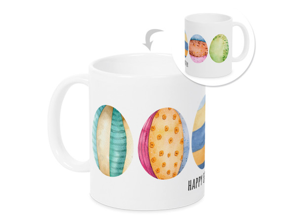 Tasse Happy Easter mit bunten Eiern