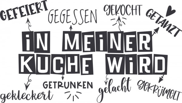 Wandtattoo Spruch in meiner Küche wird gekocht