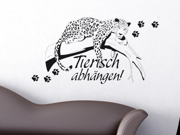 Wandtattoo Tiere Sprüche für Wohnzimmer Flur Afrika Deko Tierisch Leopard