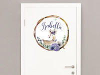 Vorschau: Wandtattoo Rehkitz mit Namen personalisiert Vorschau: Wandtattoo Rehkitz mit Namen personalisiert