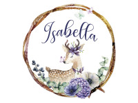 Vorschau: Wandtattoo Rehkitz mit Namen personalisiert Vorschau: Wandtattoo Rehkitz mit Namen personalisiert