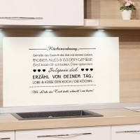 Spritzschutz aus Glas Küchenordnung weiß Beispiel in der Küche