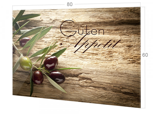 Spritzschutz aus Glas für die Küche mit Größe 80x60cm