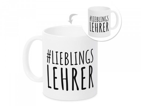 Tasse #lieblingslehrer, Geschenk zum Abschluss