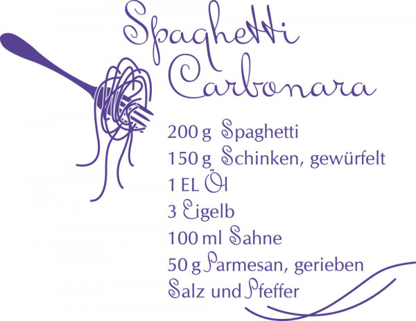 Wandtattoo für Küche Spaghetti Carbonara