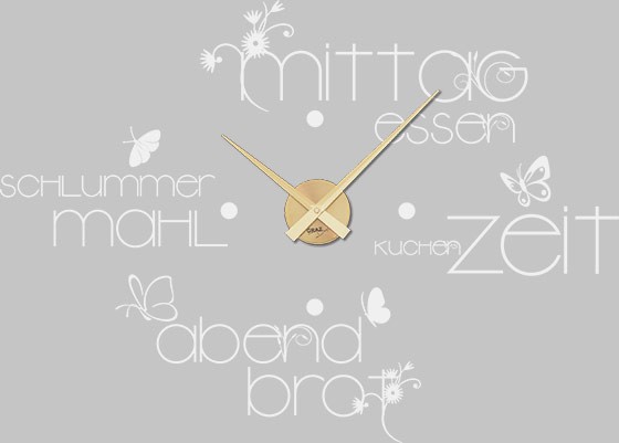 Wandtattoo Uhr mit Uhrwerk Essenszeiten für Küche